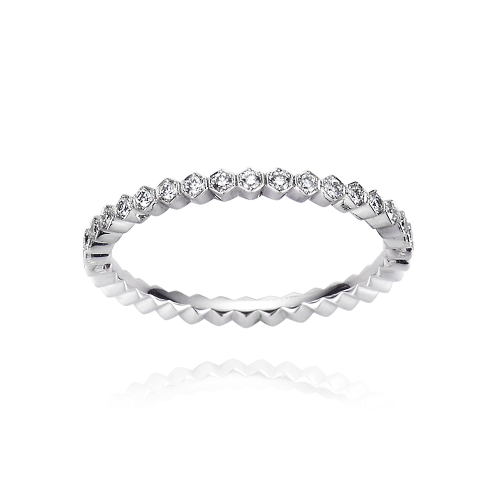 18K 全排鑽石戒指