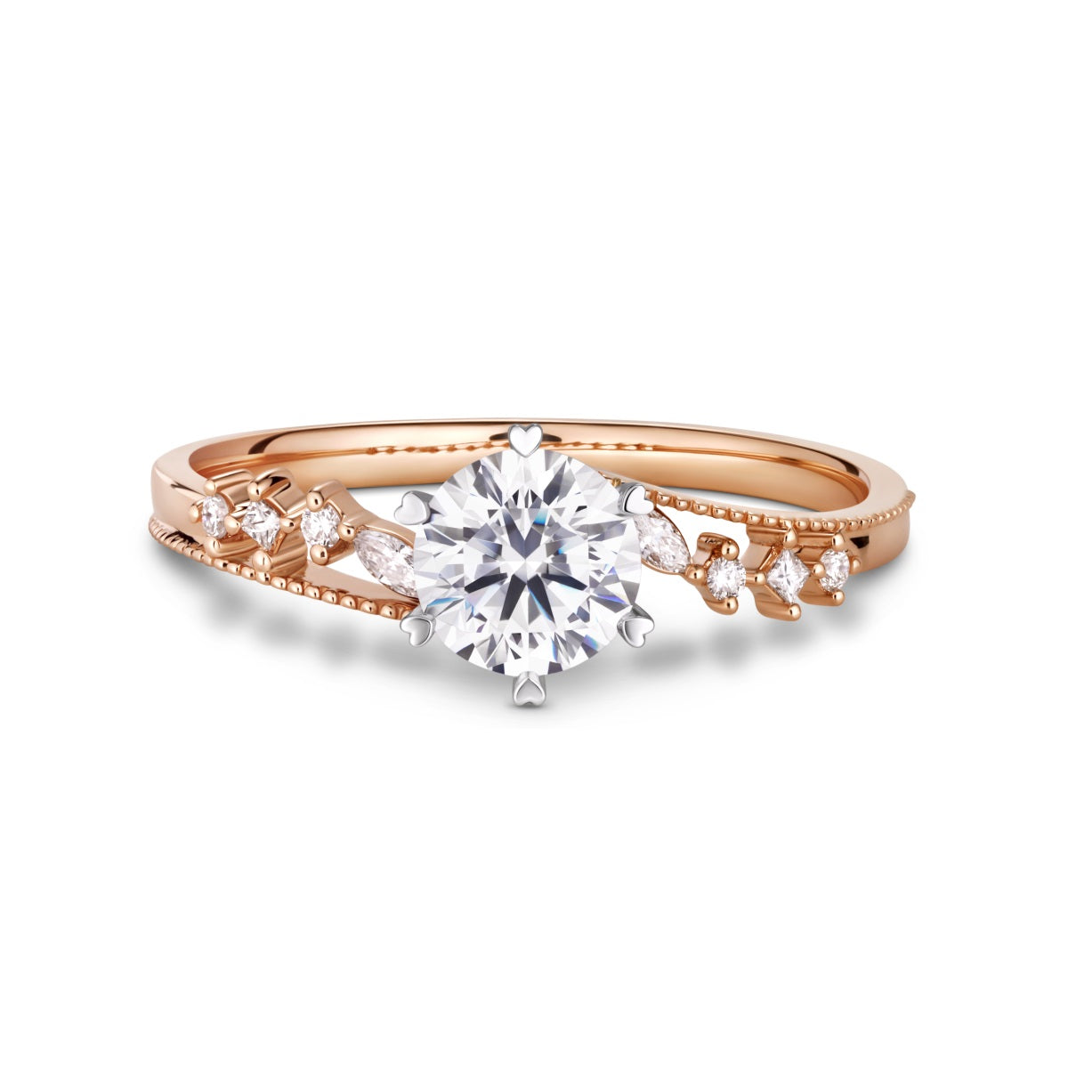 18K 簡約配鑽鑽石戒指