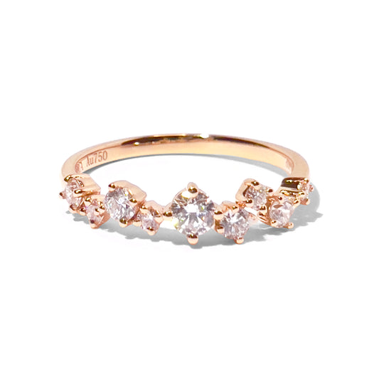 18K 繁星群鑲鑽石戒指