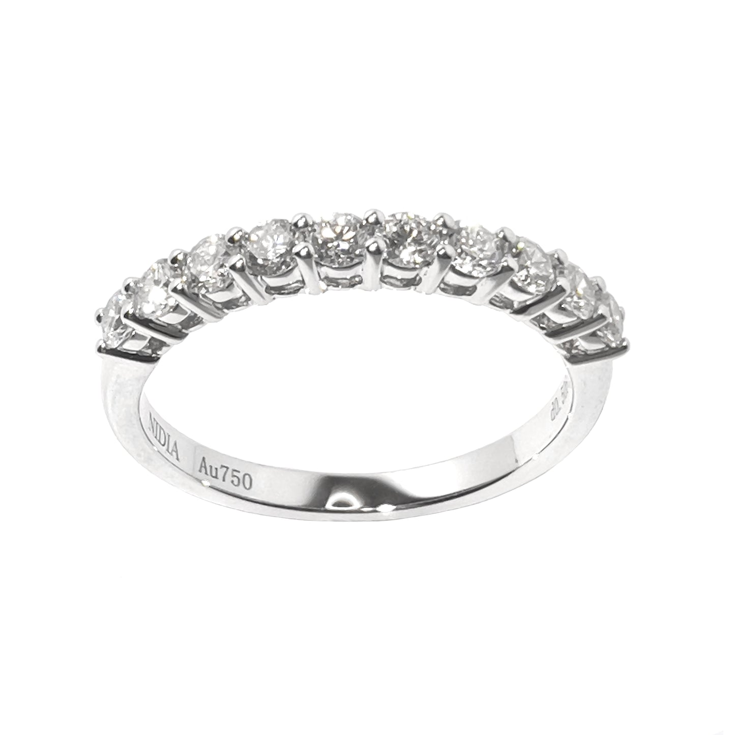 經典之選!18K 50份半排鑽石戒指