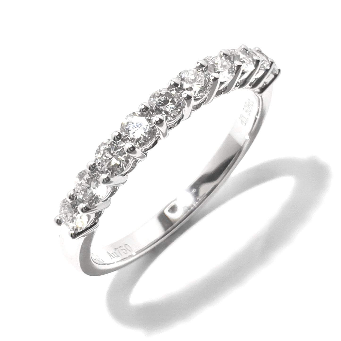 經典之選!18K 50份半排鑽石戒指