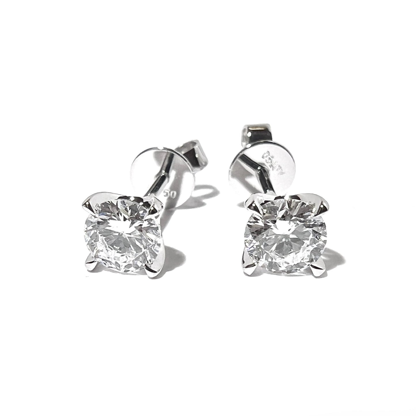 18K 共約60份圓形單鑽耳環